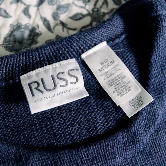 Women's Vintage Navy Polka Dot Sweater Vest - Picture 4 of 5